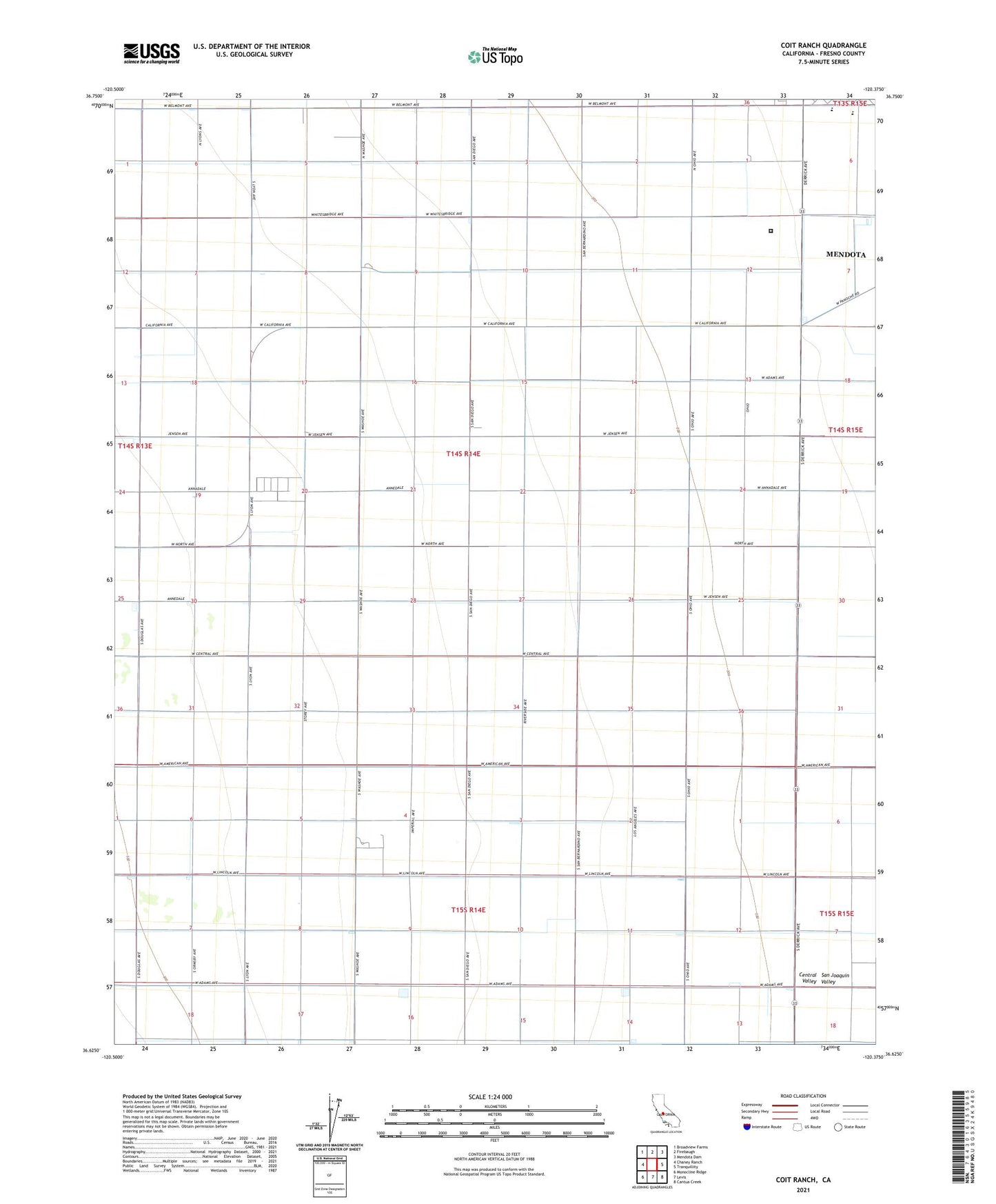 Coit Ranch California US Topo Map Image
