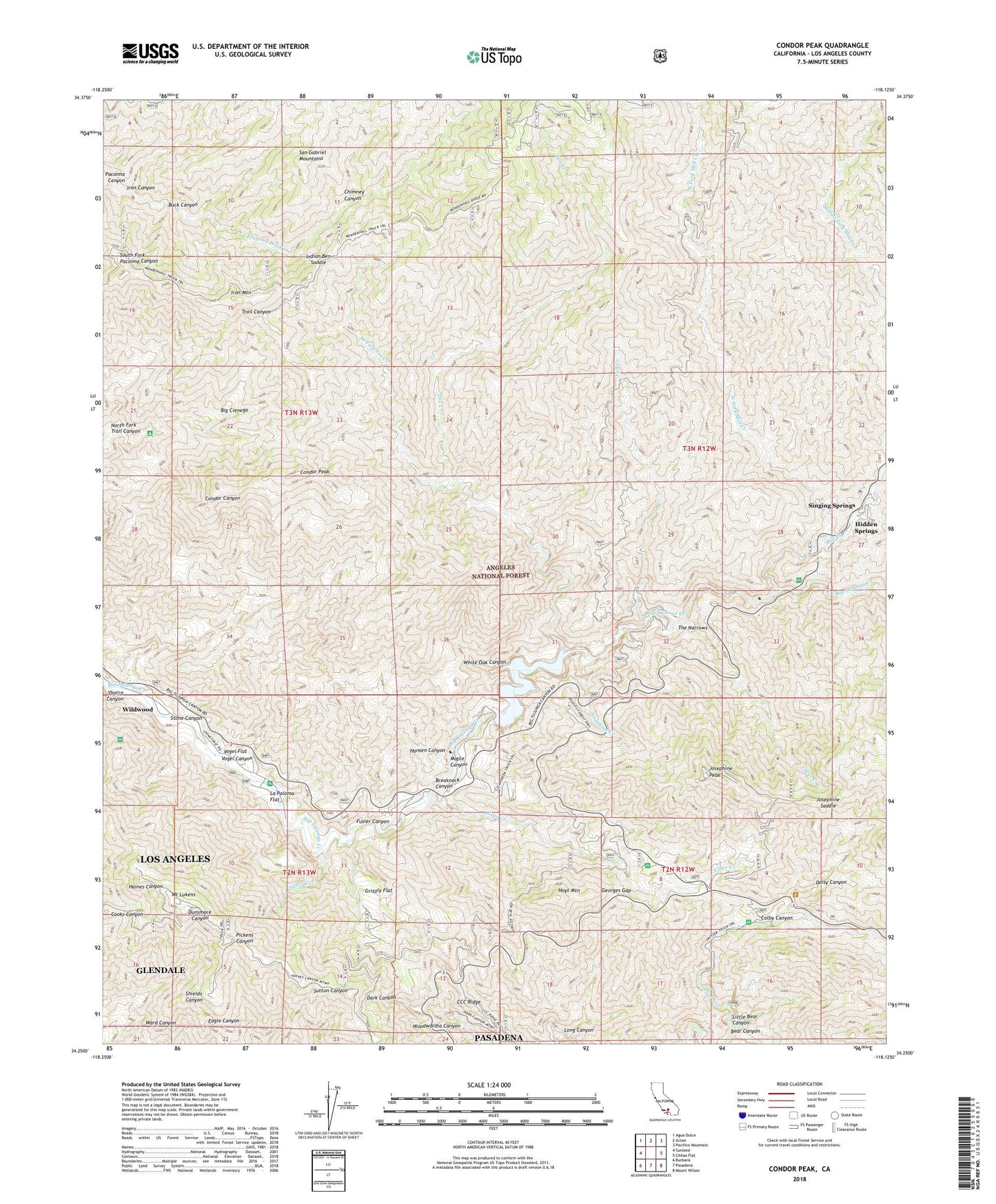 Condor Peak California US Topo Map Image