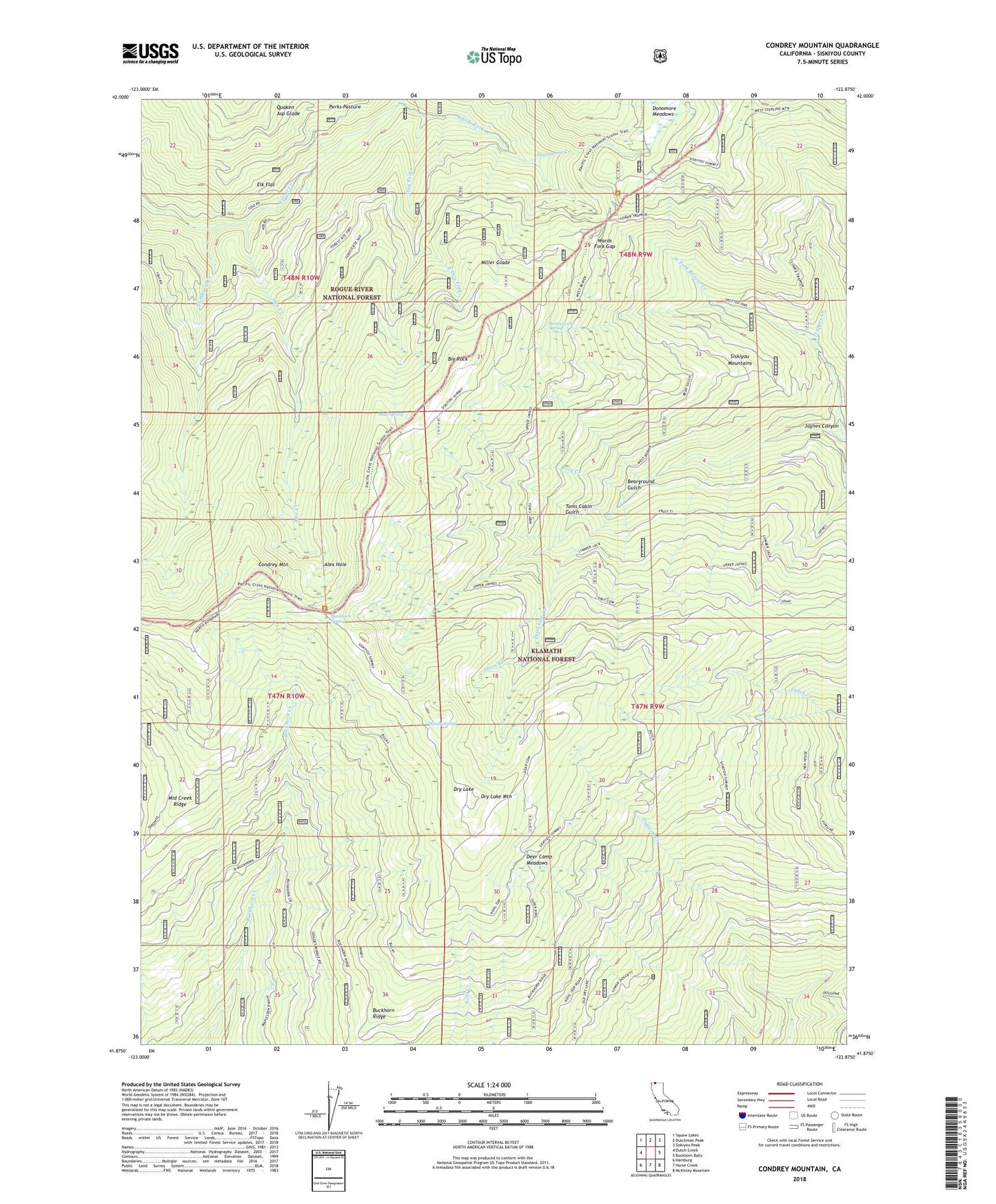Condrey Mountain California US Topo Map Image