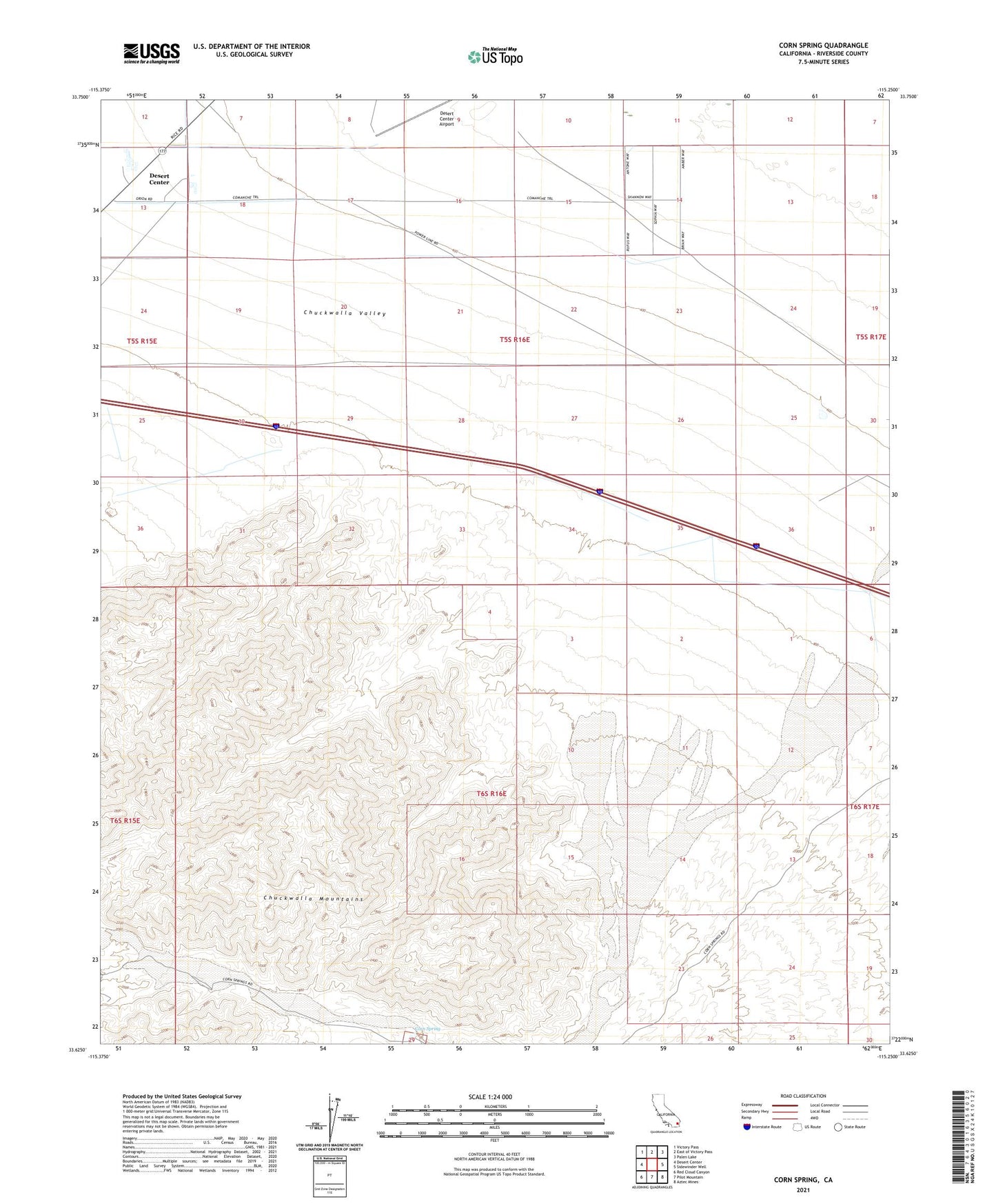 Corn Spring California US Topo Map Image