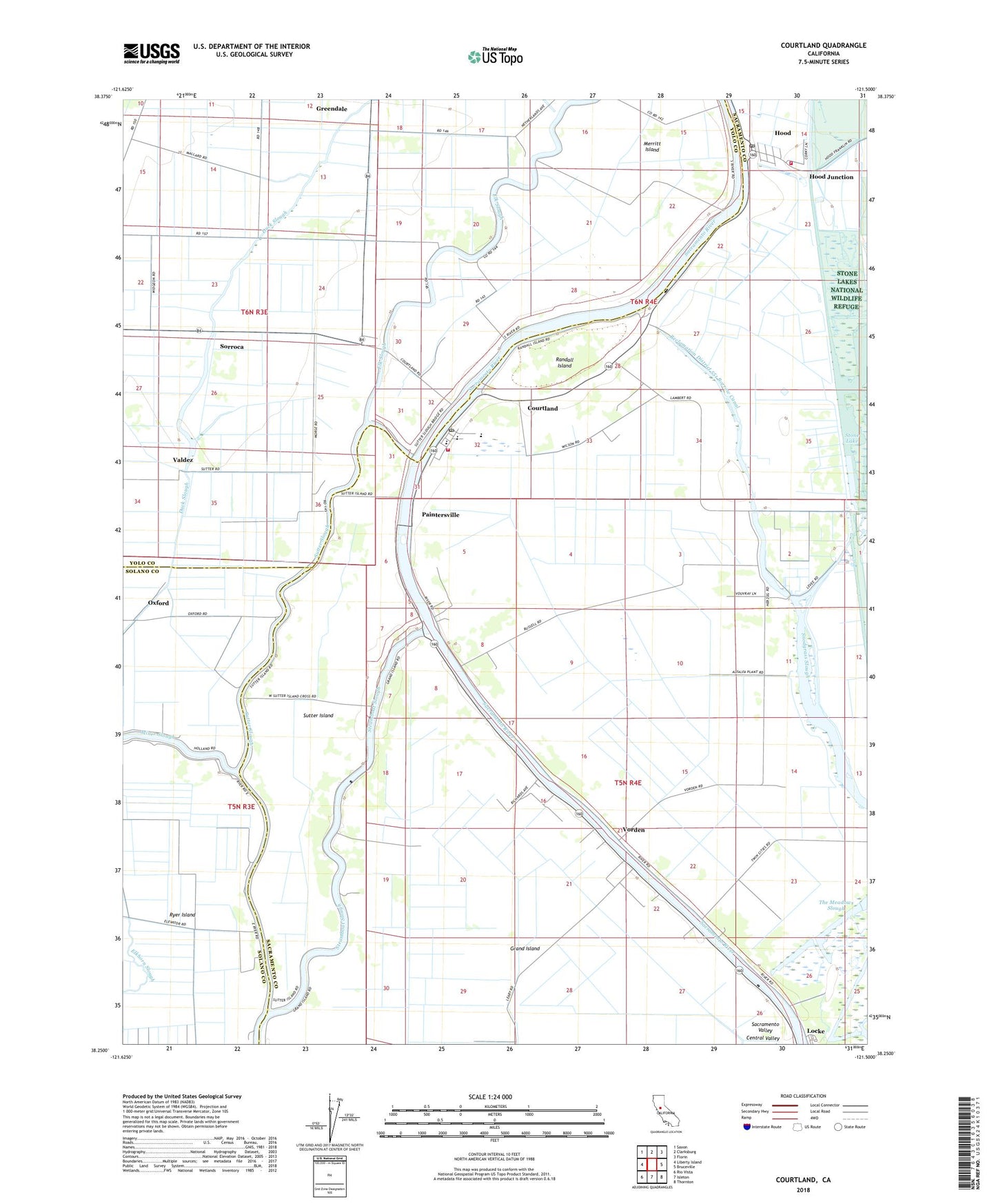Courtland California US Topo Map Image