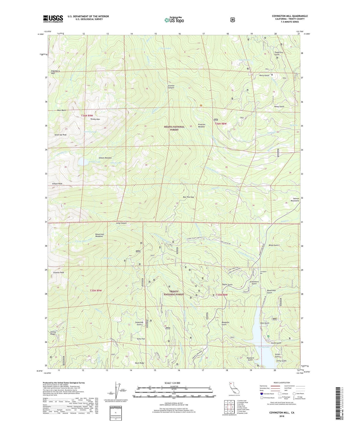 Covington Mill California US Topo Map Image