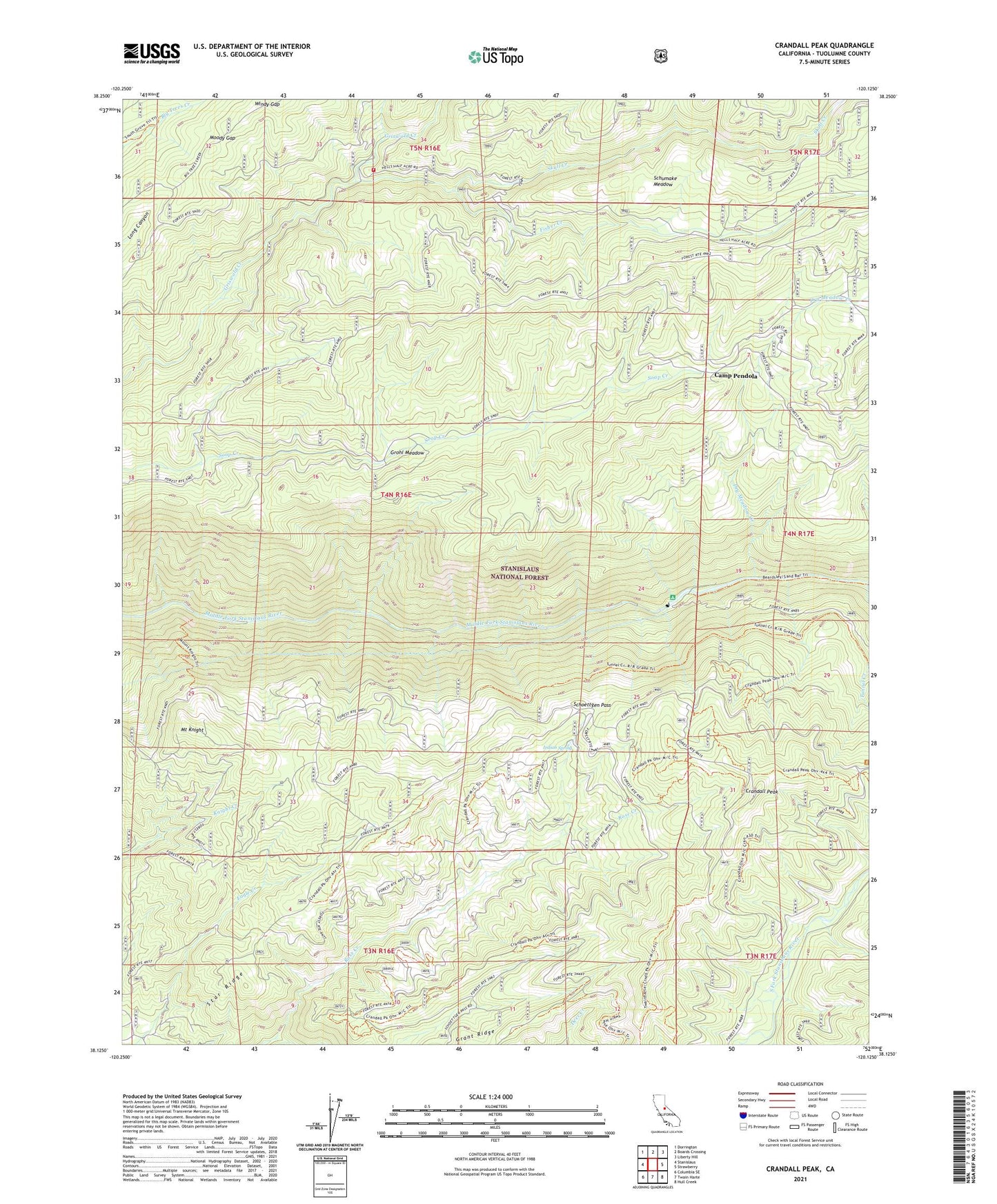 Crandall Peak California US Topo Map Image