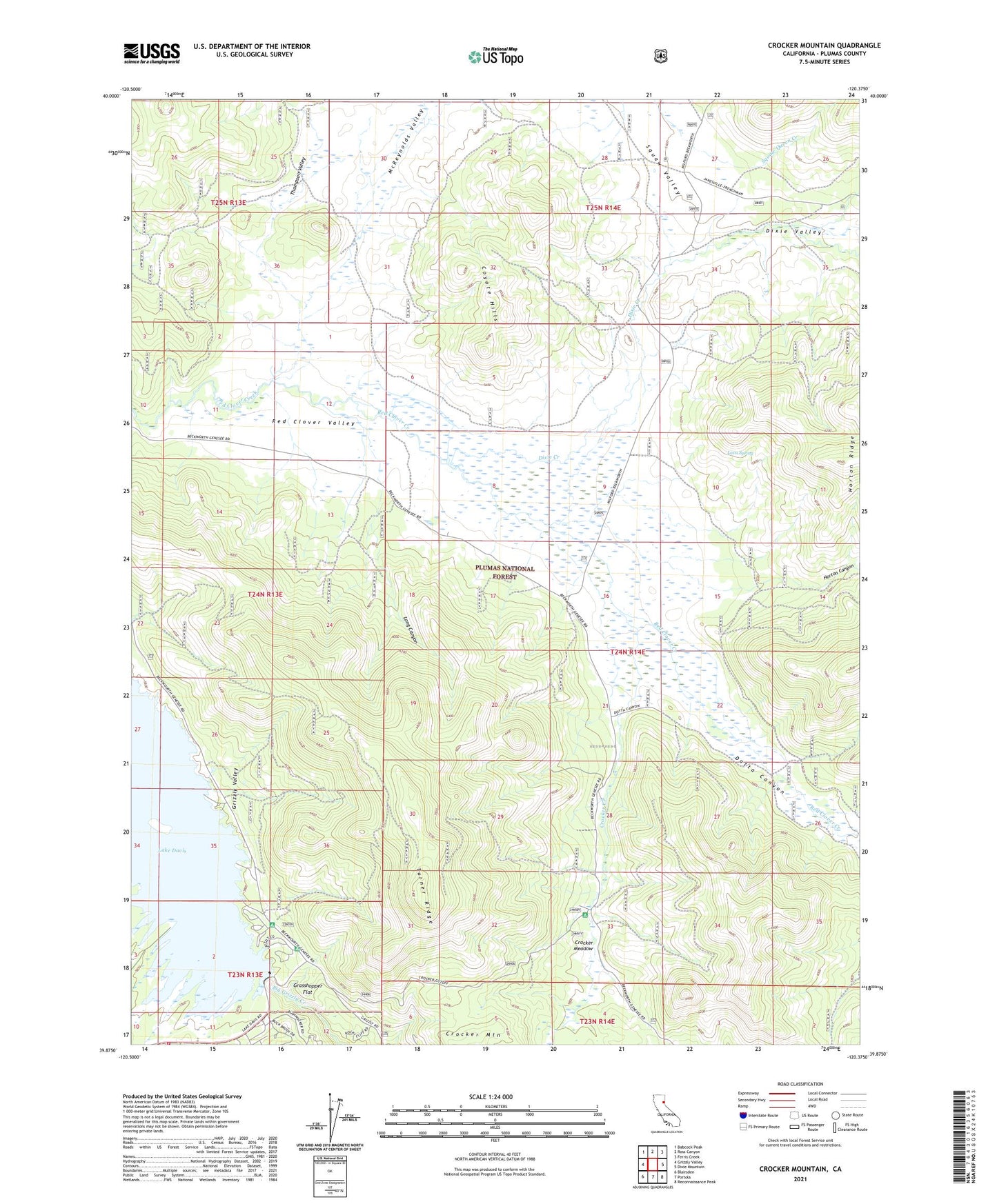 Crocker Mountain California US Topo Map Image