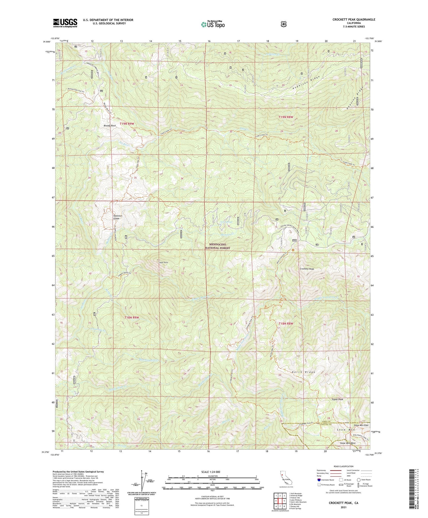Crockett Peak California US Topo Map Image