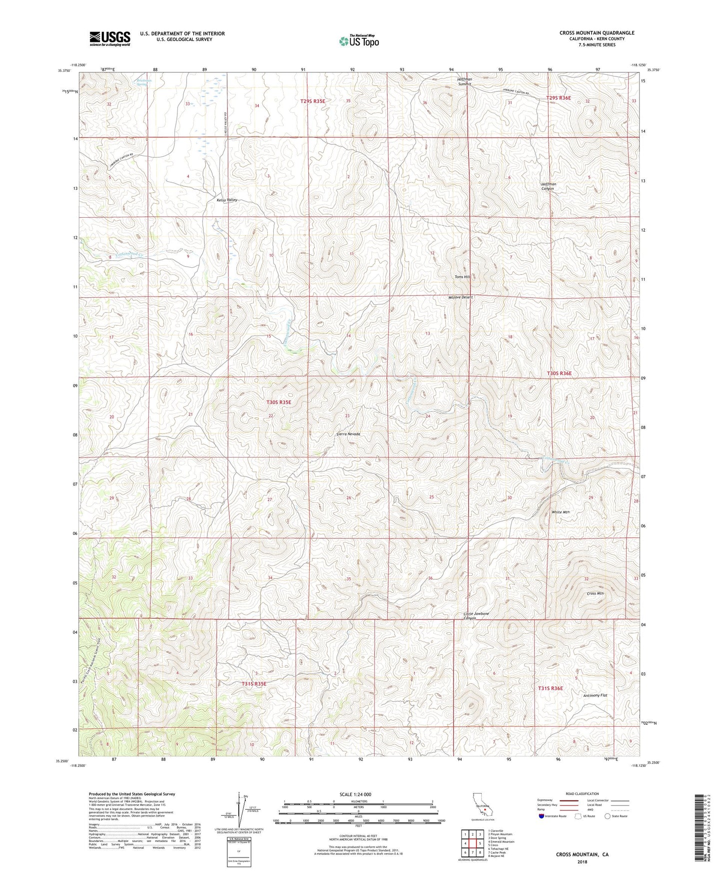Cross Mountain California US Topo Map Image