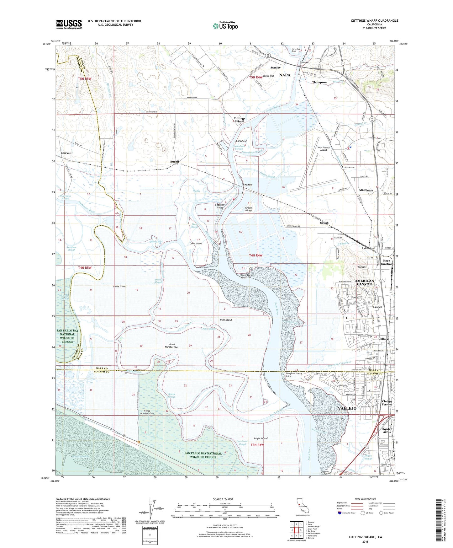 Cuttings Wharf California US Topo Map Image