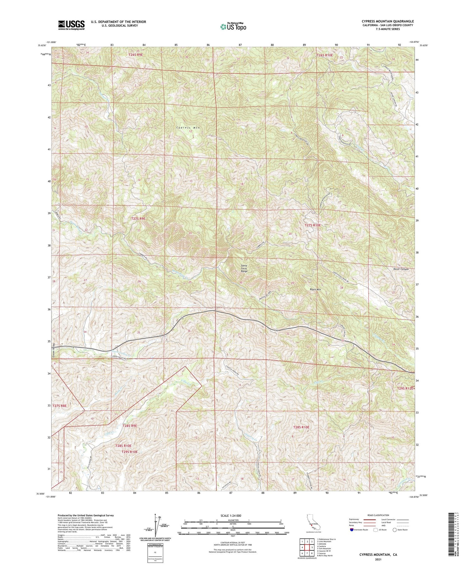 Cypress Mountain California US Topo Map Image