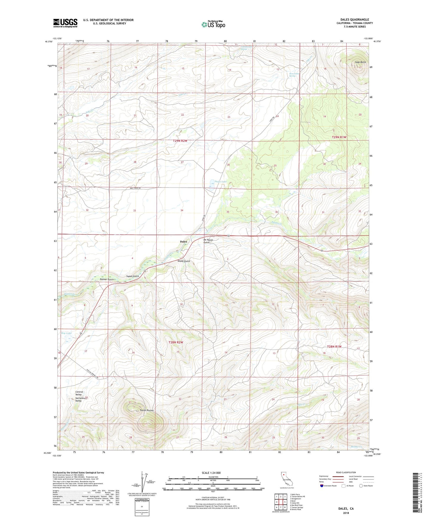 Dales California US Topo Map Image