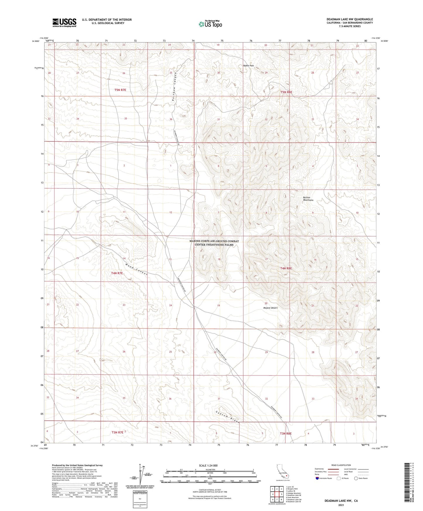 Deadman Lake NW California US Topo Map Image