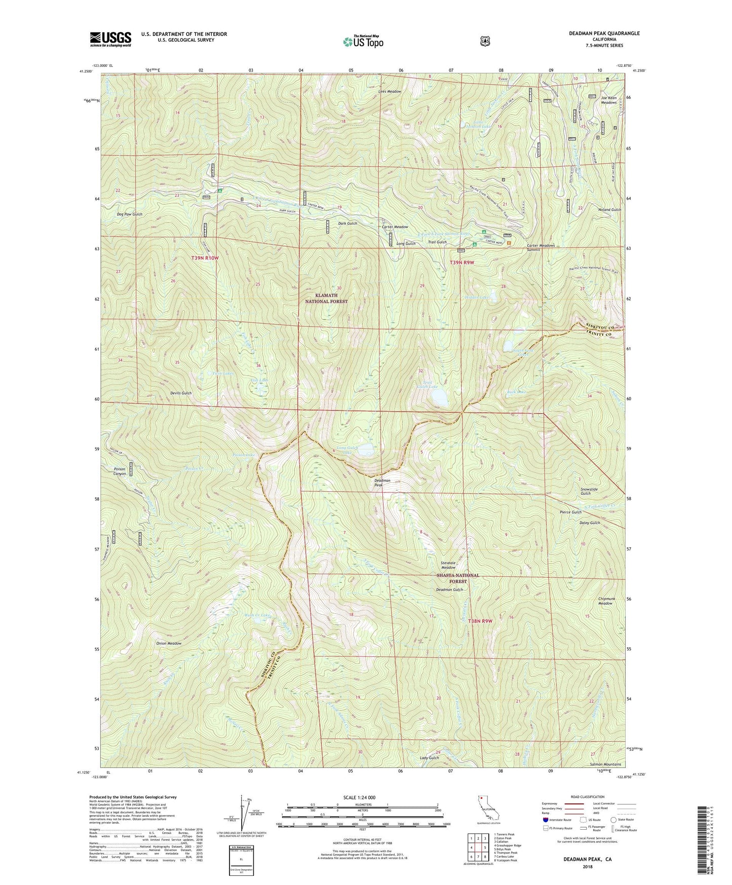 Deadman Peak California US Topo Map Image
