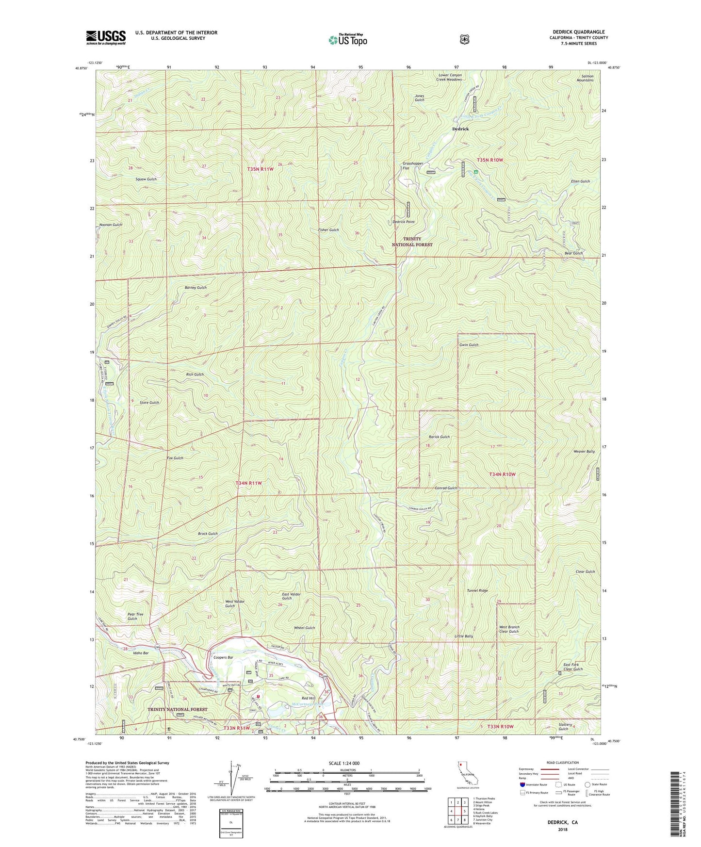 Dedrick California US Topo Map Image