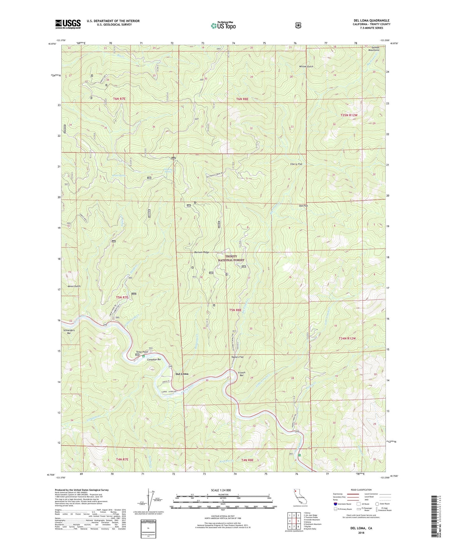 Del Loma California US Topo Map Image