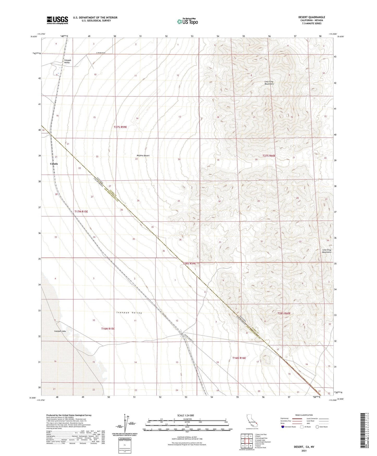 Desert California US Topo Map Image