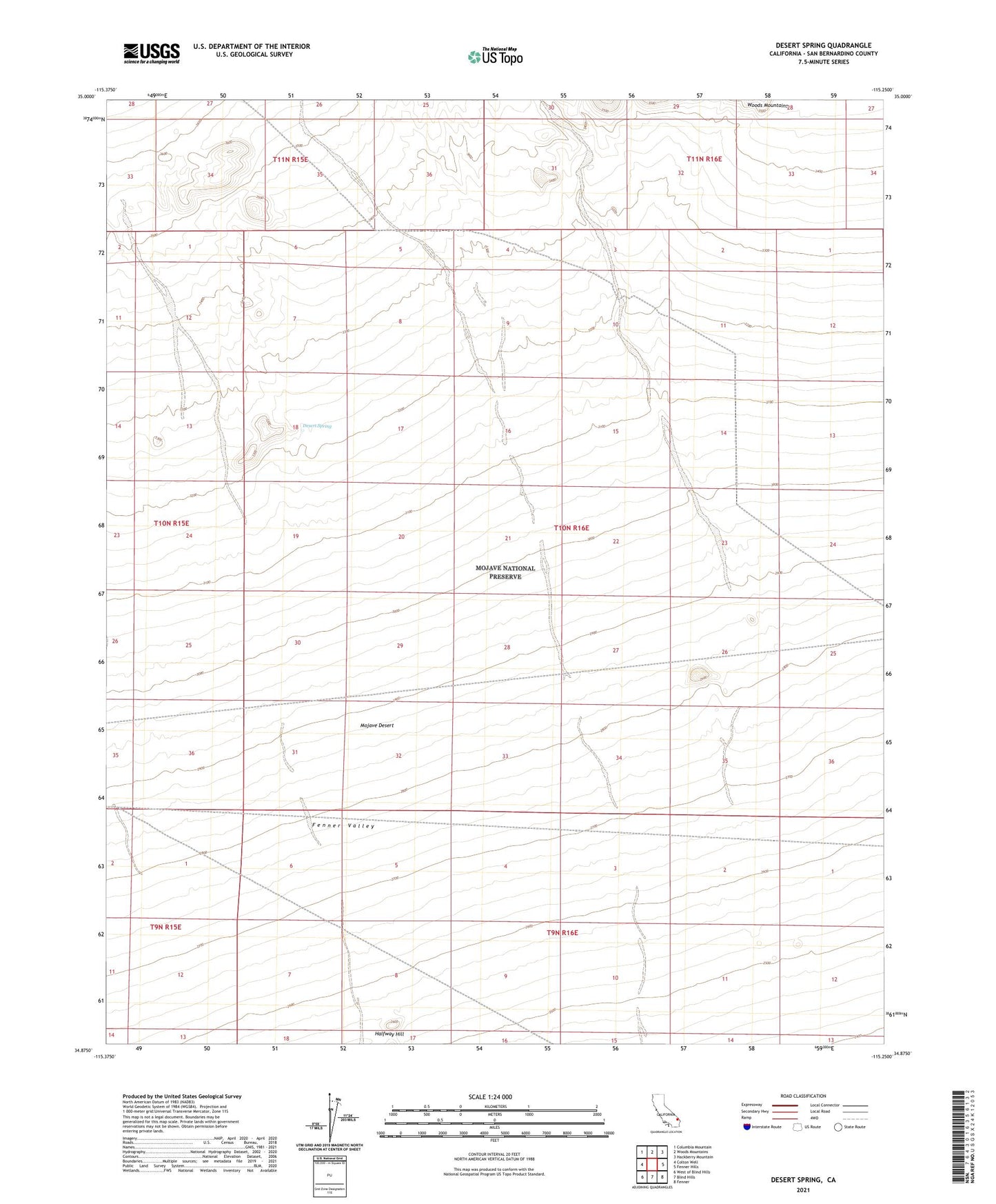 Desert Spring California US Topo Map Image