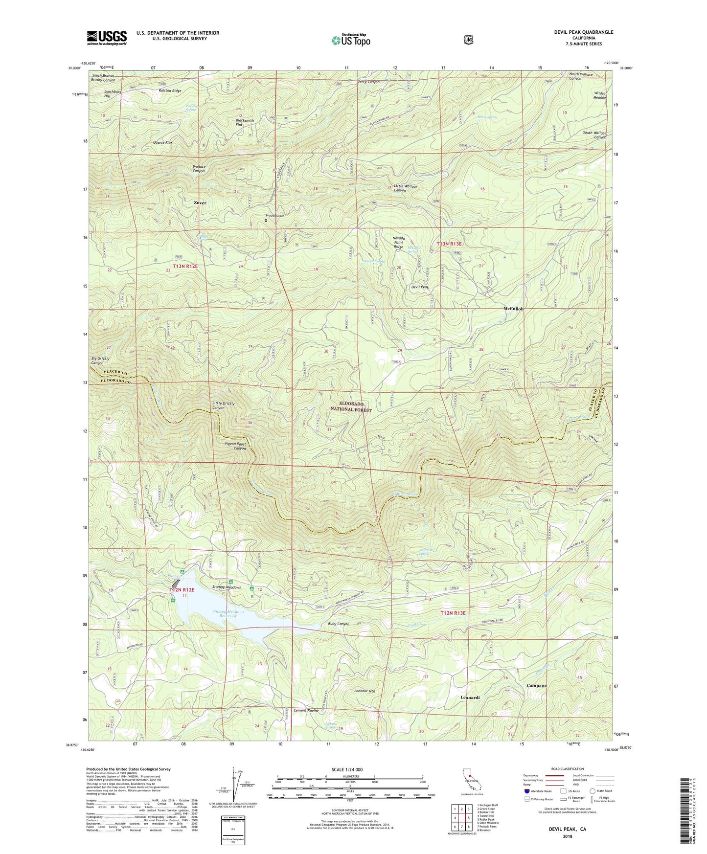 Devil Peak California US Topo Map Image
