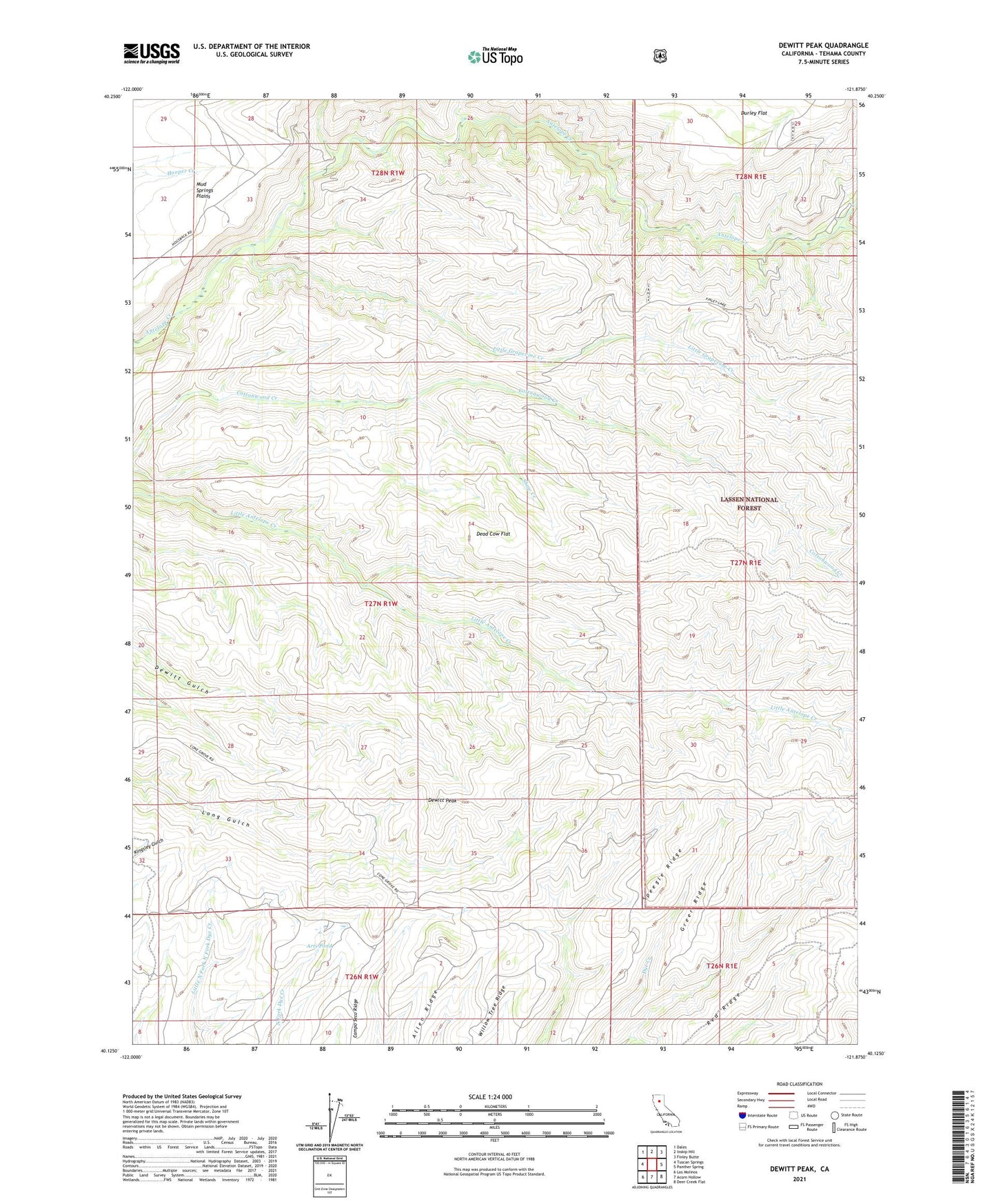 Dewitt Peak California US Topo Map Image