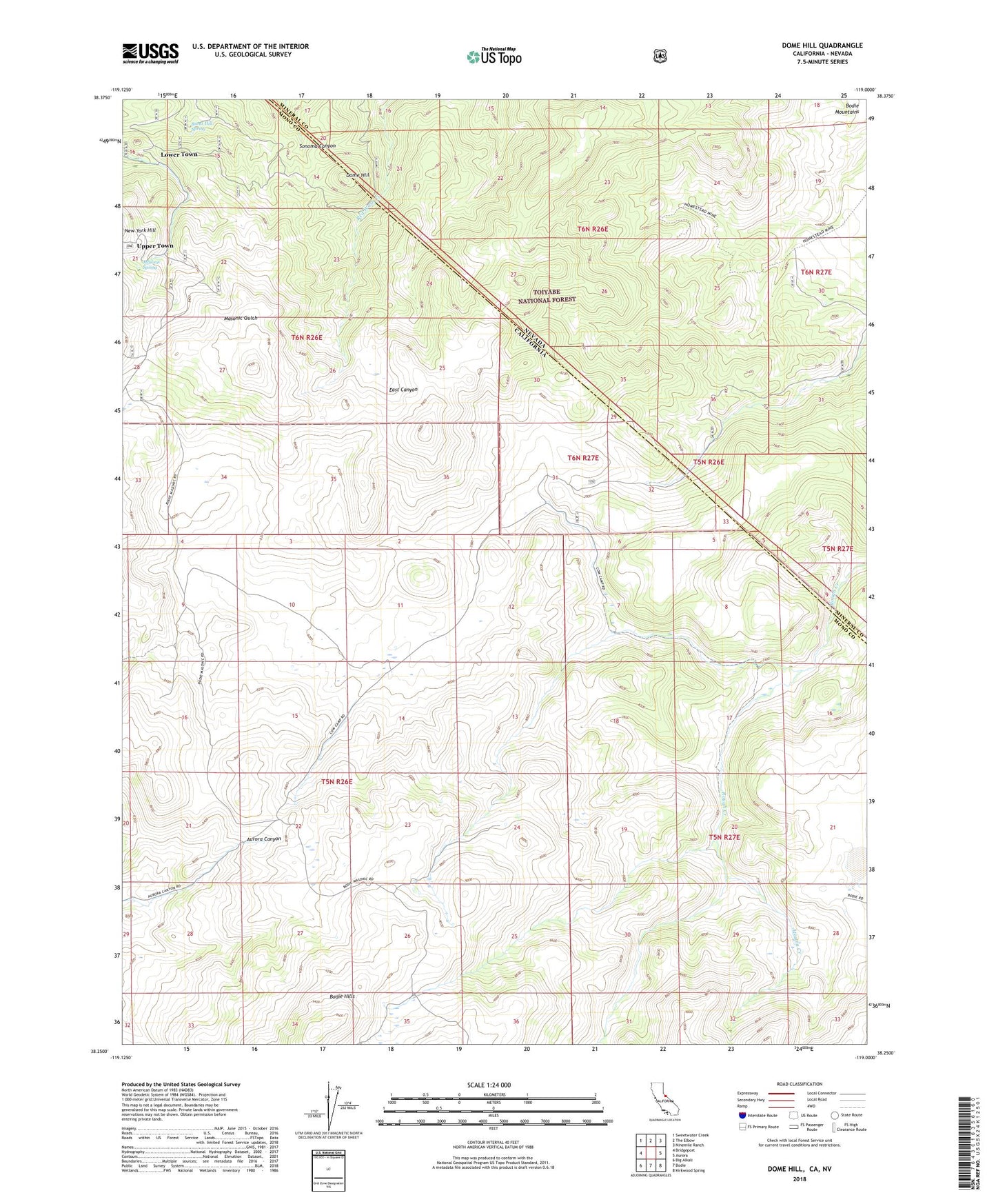 Dome Hill California US Topo Map Image