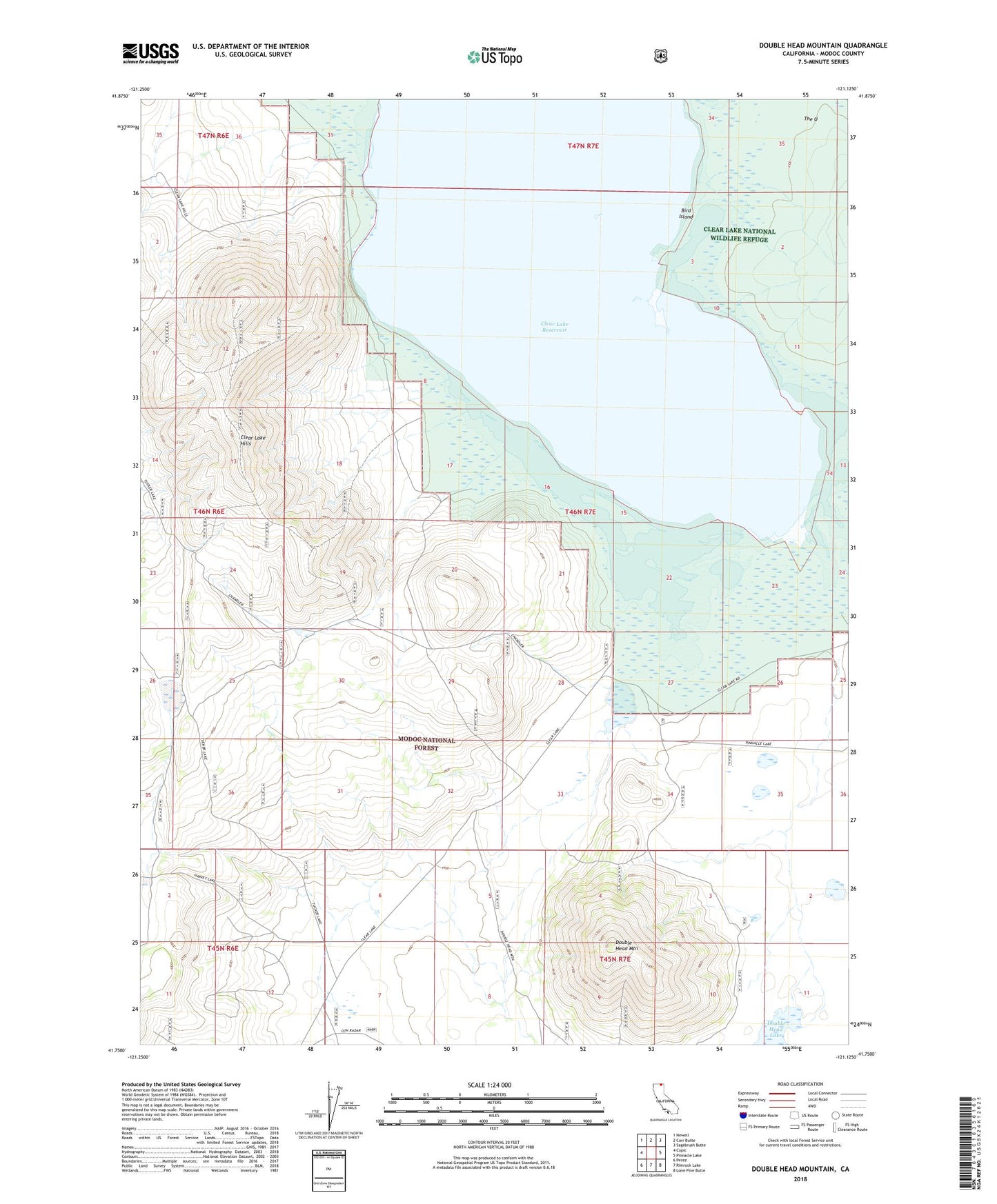 Double Head Mountain California US Topo Map Image