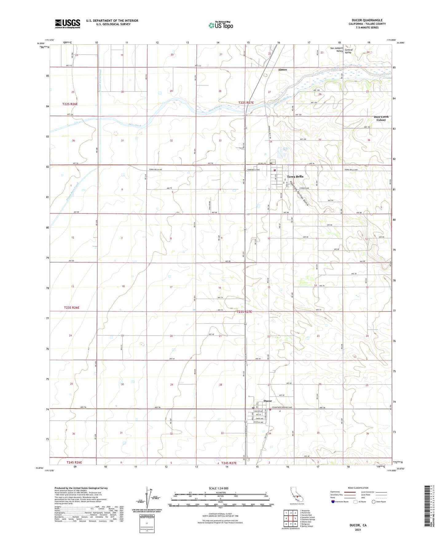 Ducor California US Topo Map Image