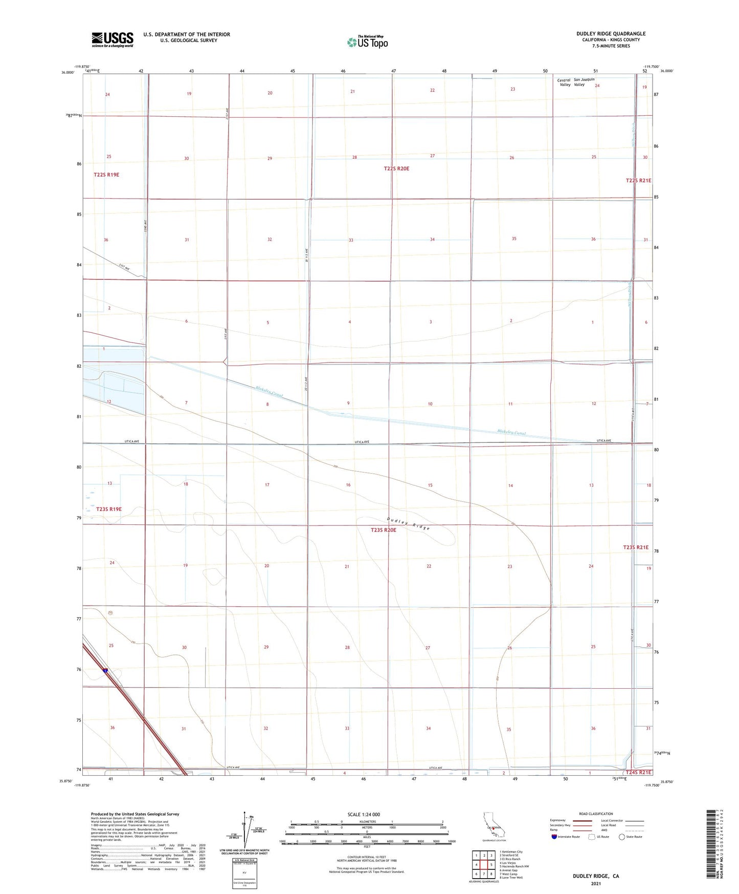 Dudley Ridge California US Topo Map Image
