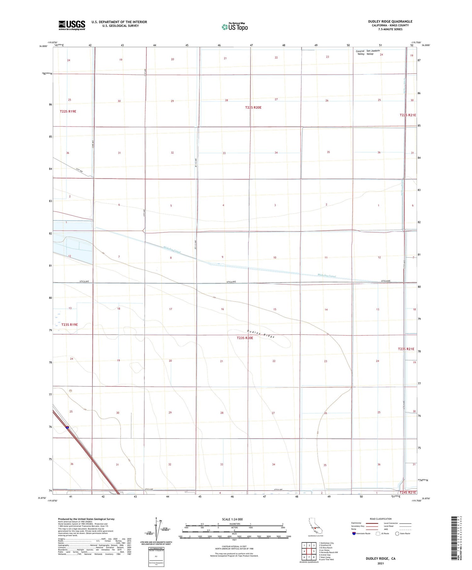 Dudley Ridge California US Topo Map Image