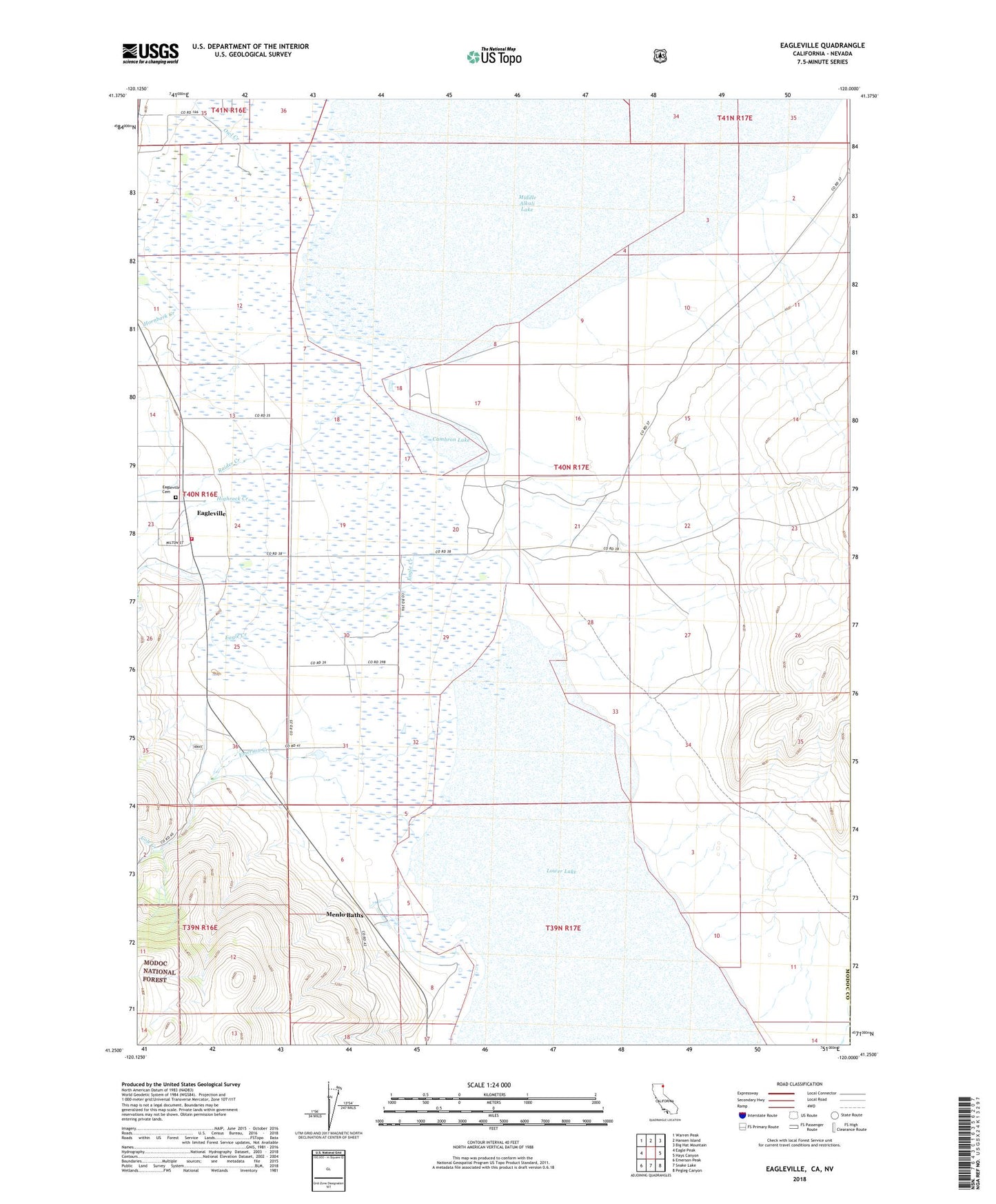 Eagleville California US Topo Map Image