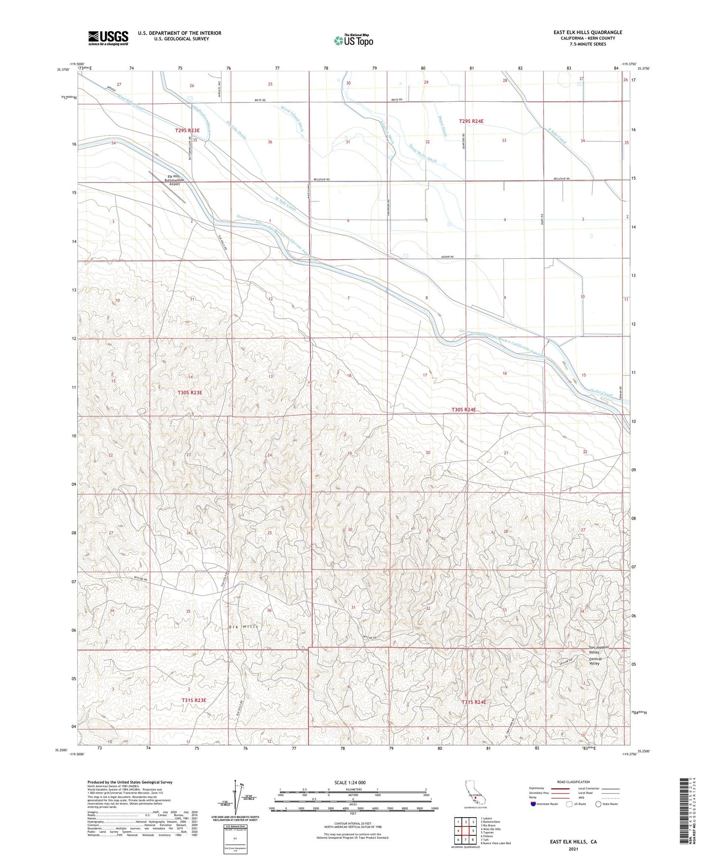 East Elk Hills California US Topo Map Image