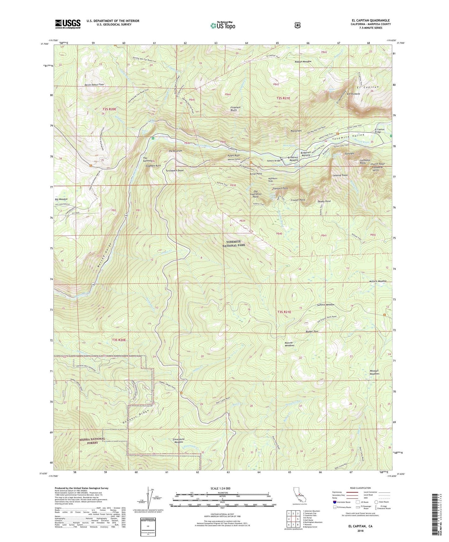 El Capitan California US Topo Map Image