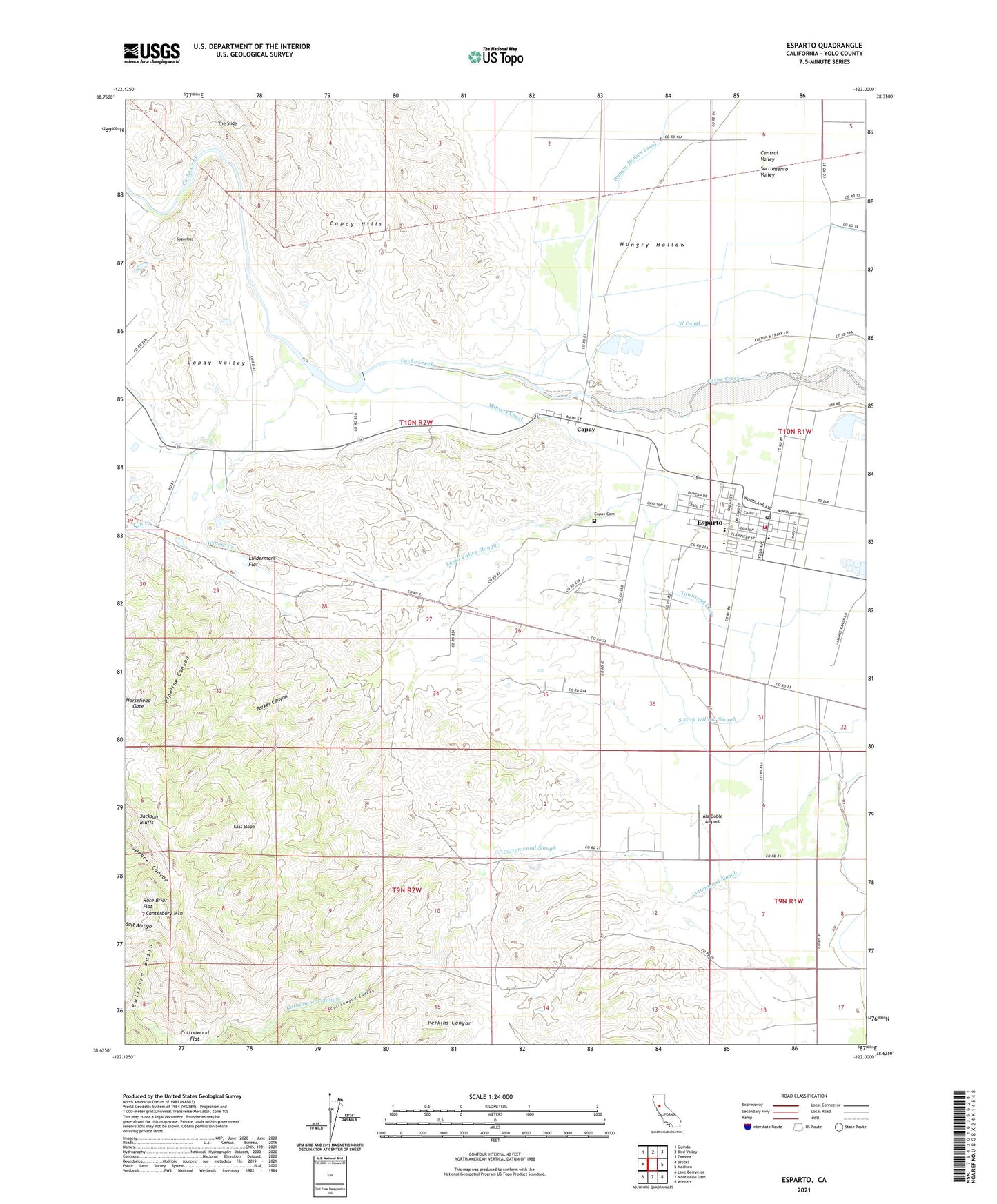 Esparto California US Topo Map Image
