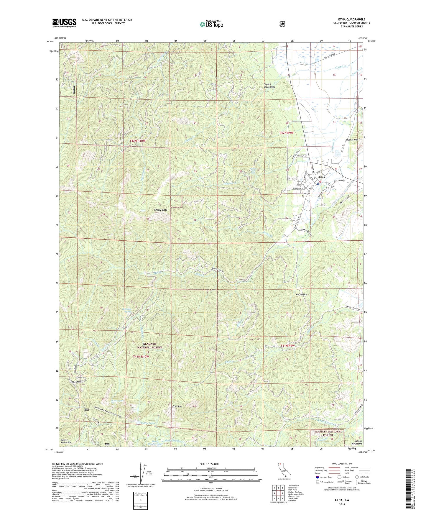 Etna California US Topo Map Image
