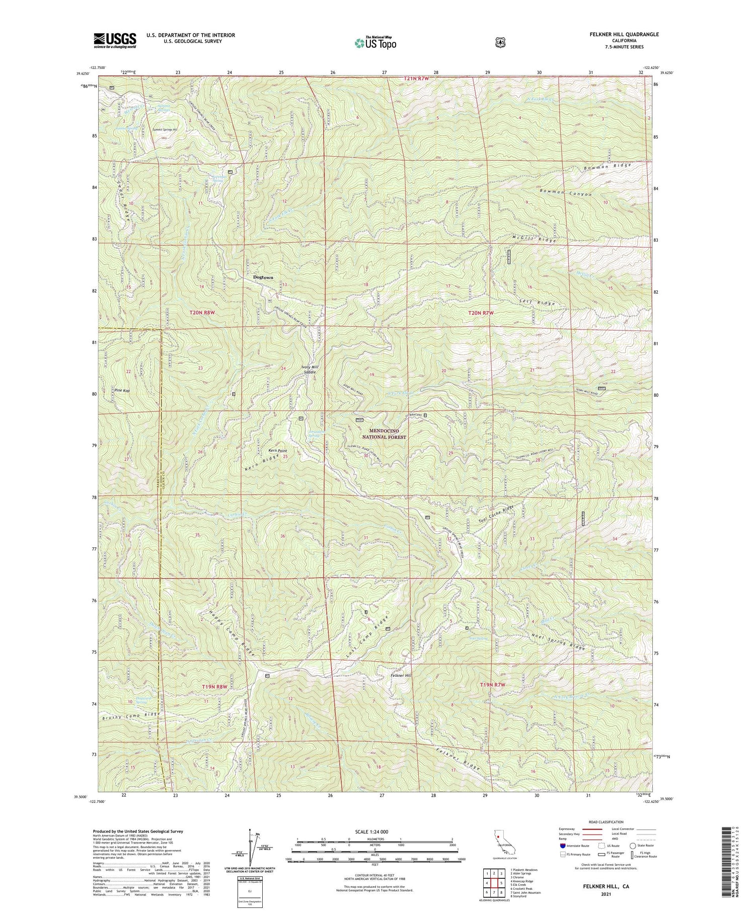 Felkner Hill California US Topo Map Image