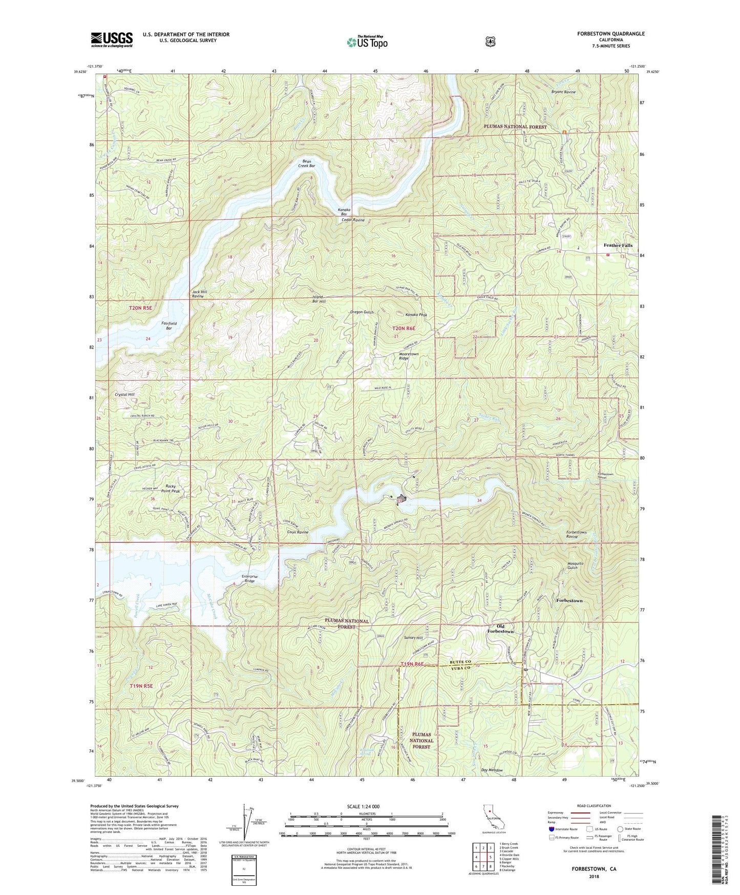 Forbestown California US Topo Map Image