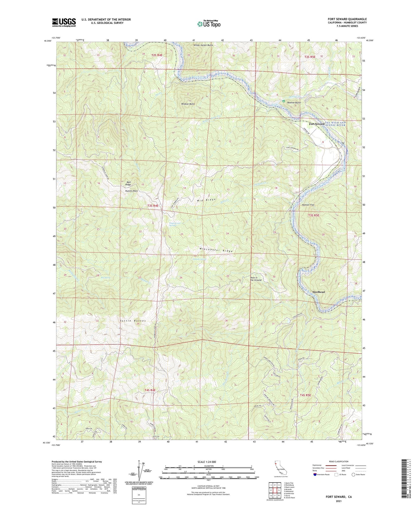 Fort Seward California US Topo Map Image