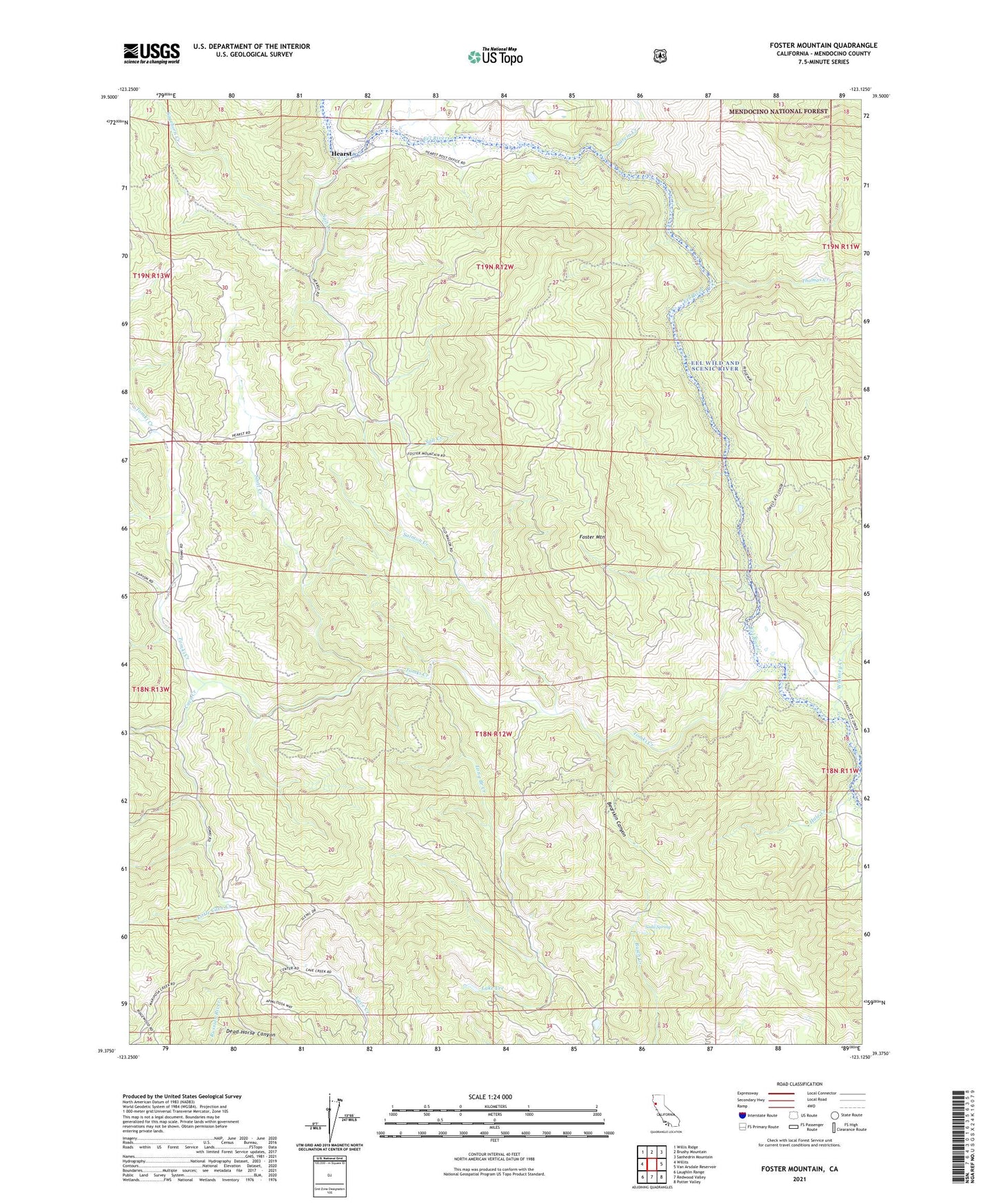 Foster Mountain California US Topo Map Image