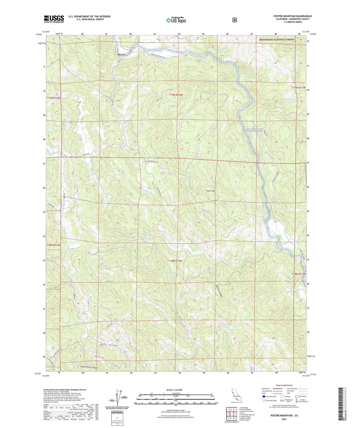 Foster Mountain California US Topo Map Image