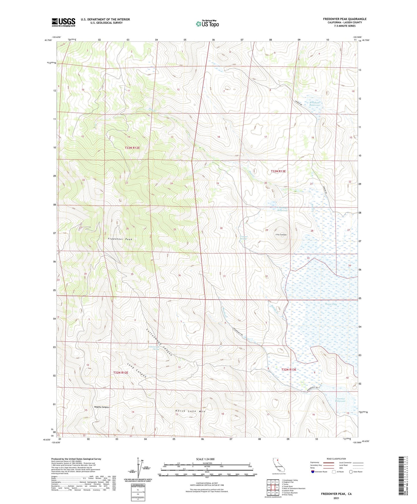 Fredonyer Peak California US Topo Map Image