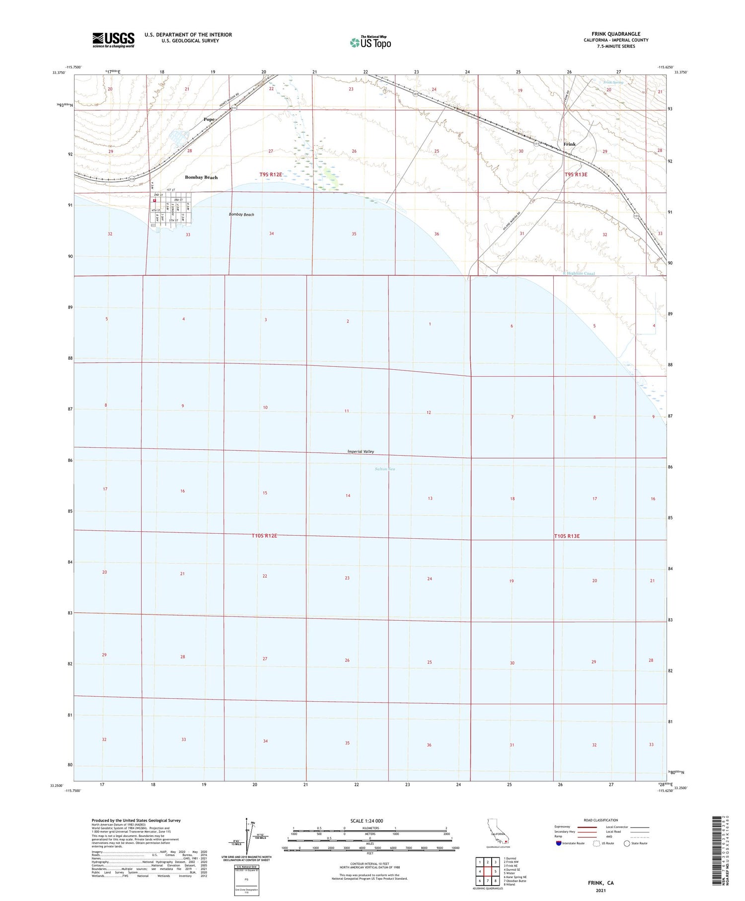 Frink California US Topo Map Image