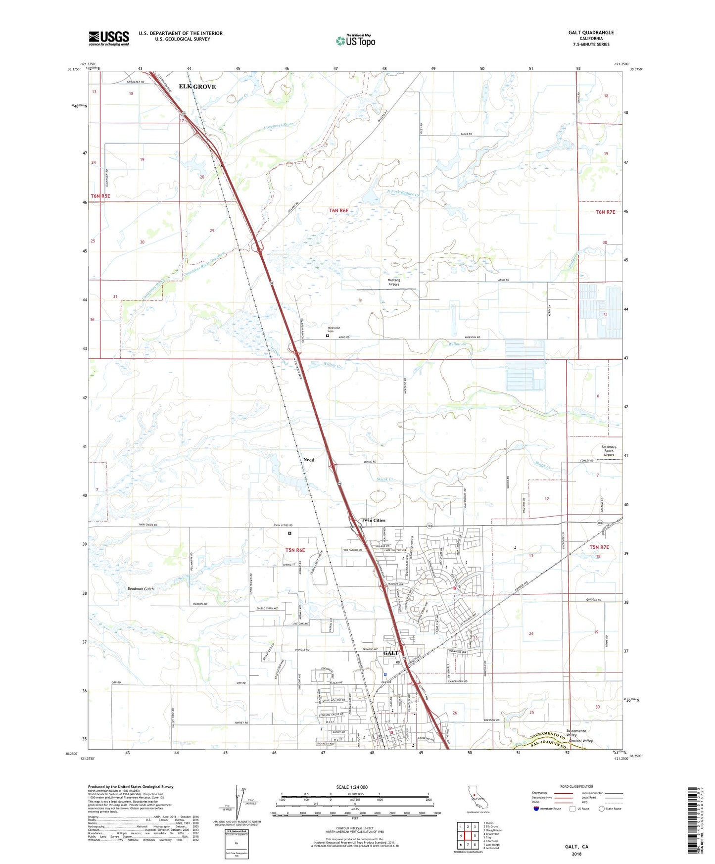 Galt California US Topo Map Image