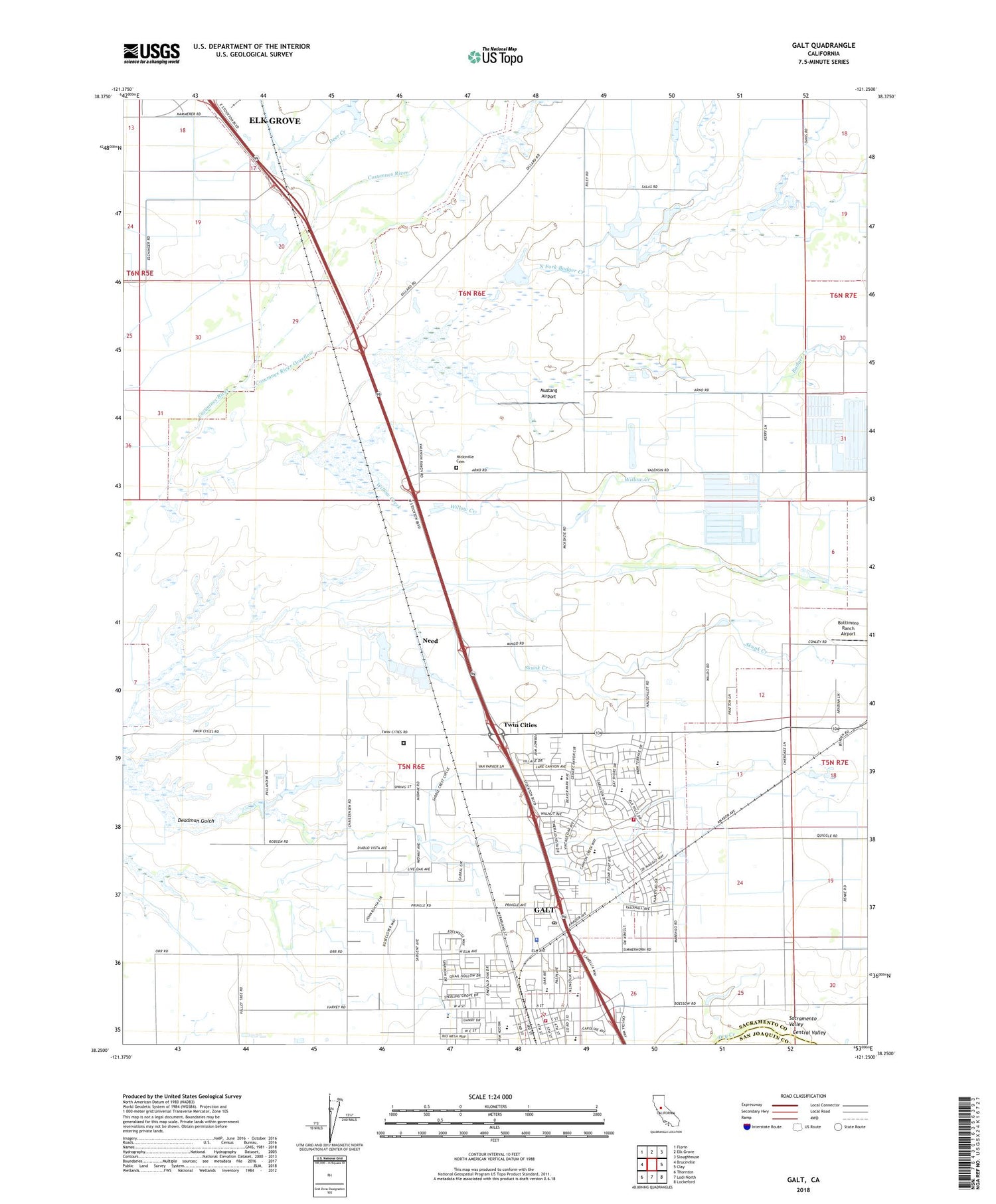 Galt California US Topo Map Image