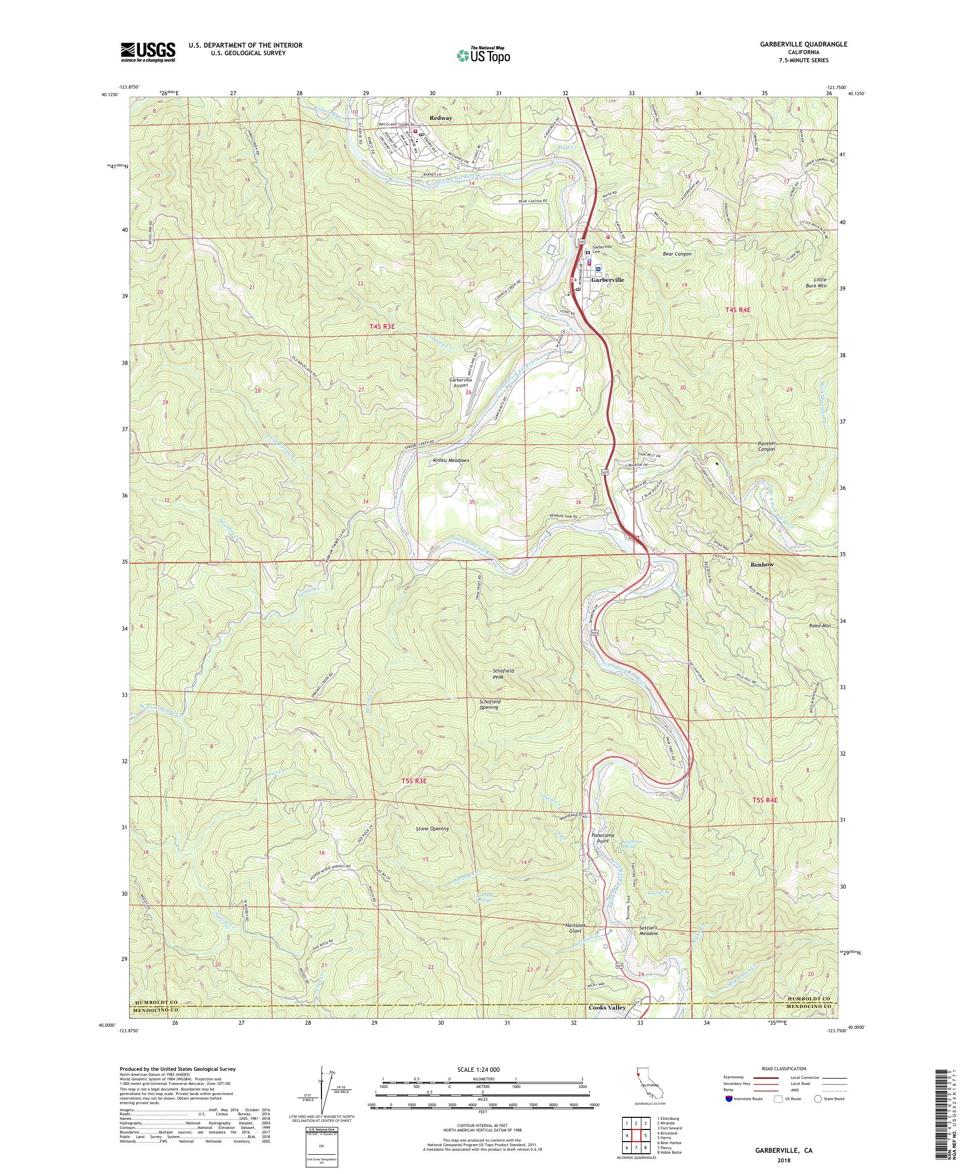 Garberville California US Topo Map MyTopo Map Store CA Garberville 20180906 TM Geo C82fc8a6 93f2 4f32 83bf 