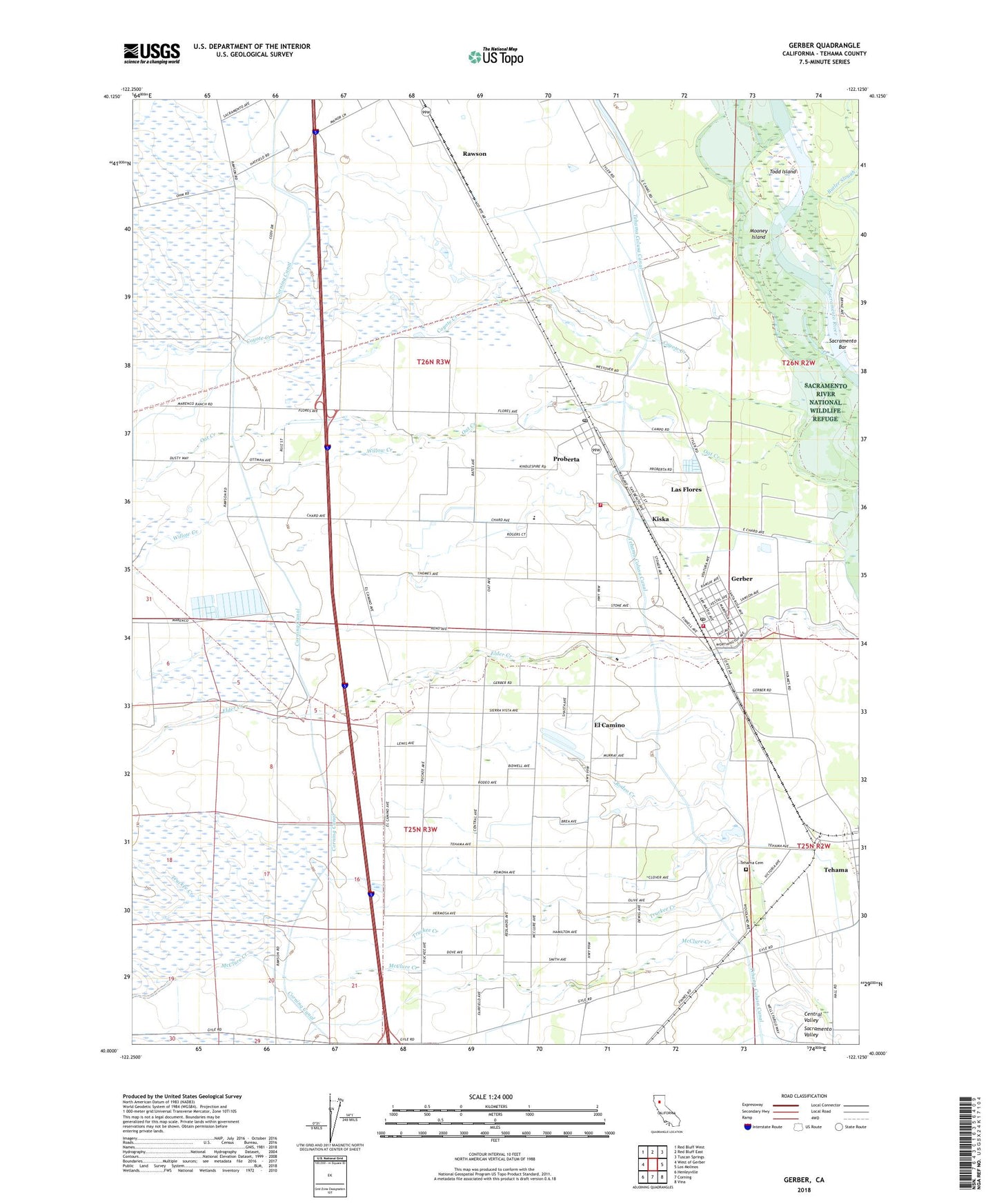 Gerber California US Topo Map Image