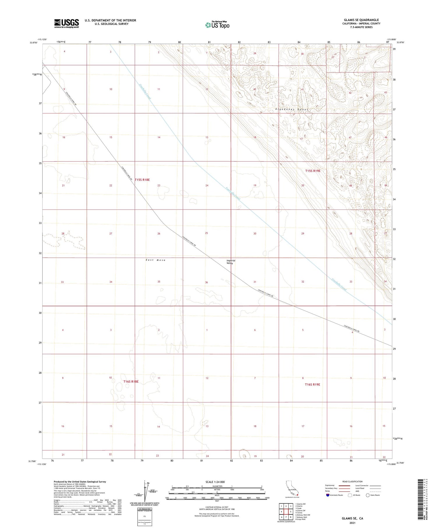 Glamis SE California US Topo Map Image