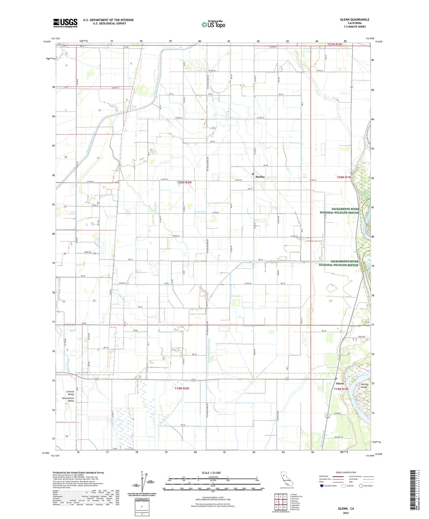 Glenn California US Topo Map Image