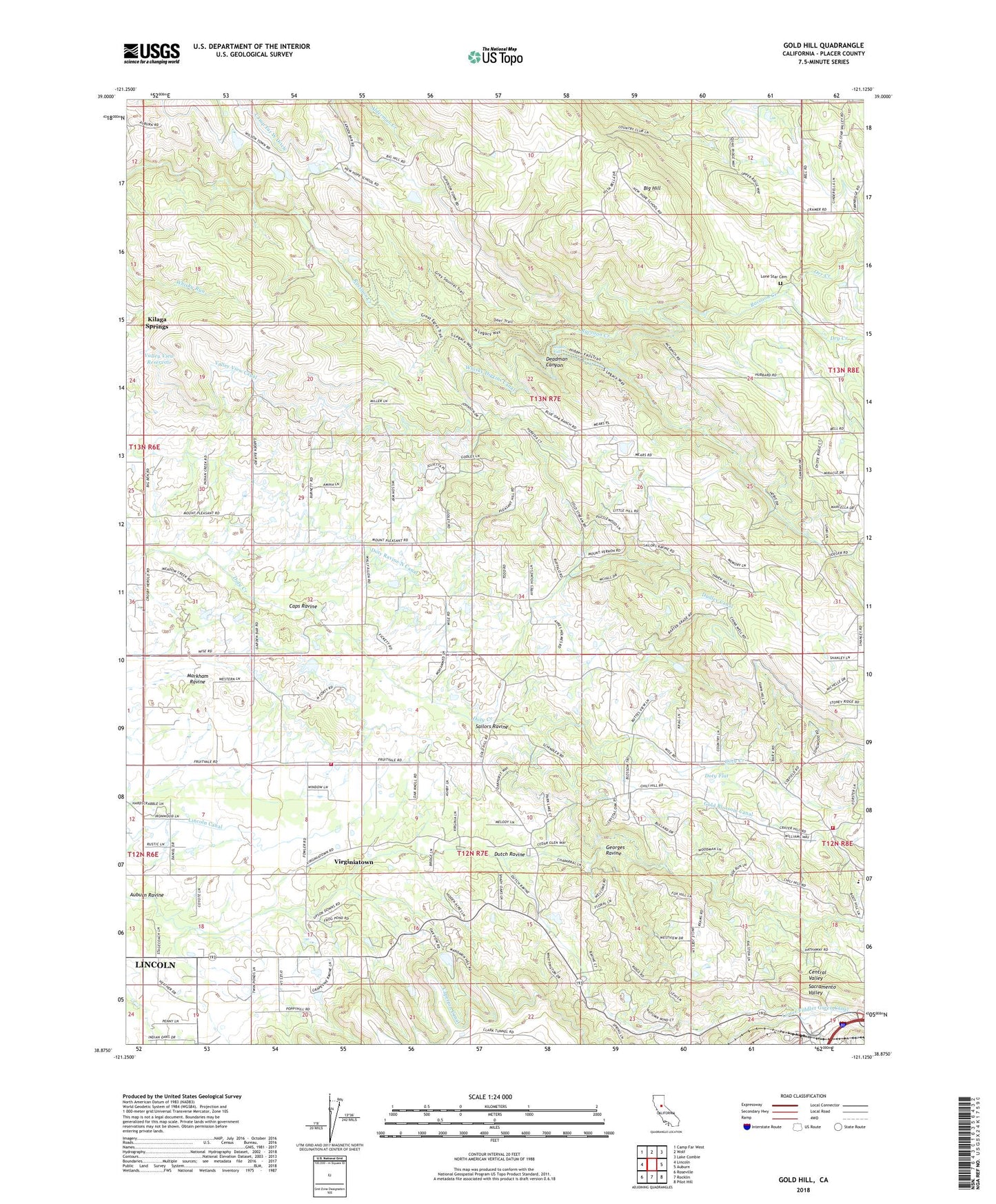 Gold Hill California US Topo Map Image