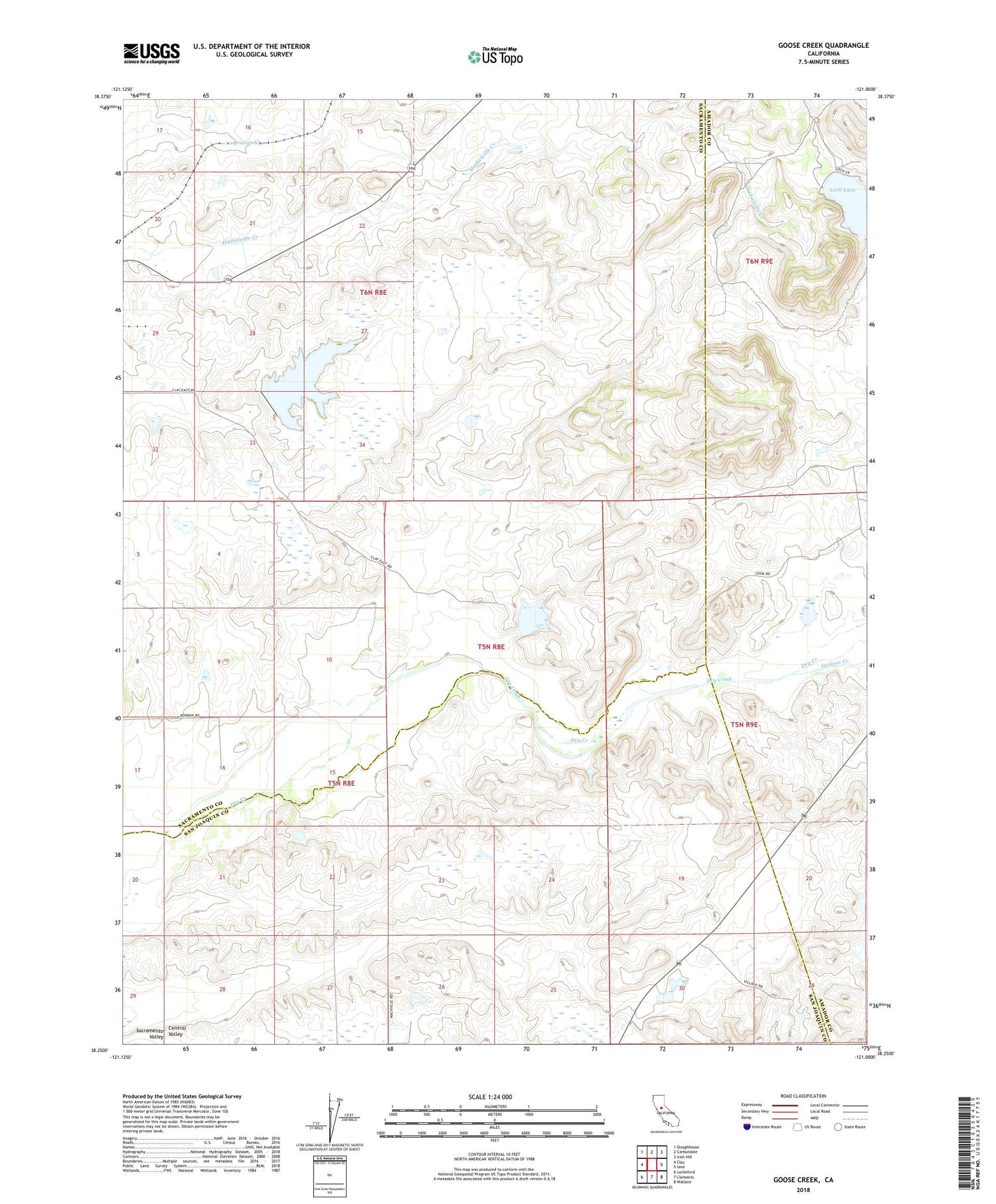 Goose Creek California US Topo Map Image