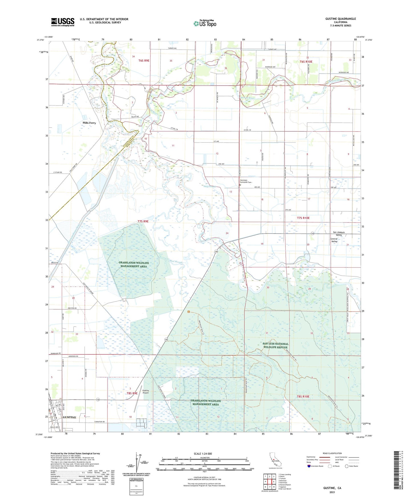 Gustine California US Topo Map Image