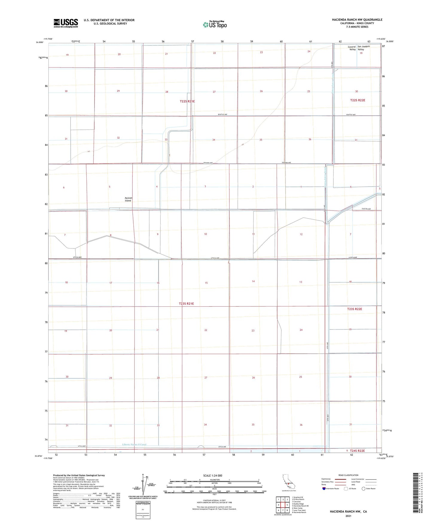 Hacienda Ranch NW California US Topo Map Image