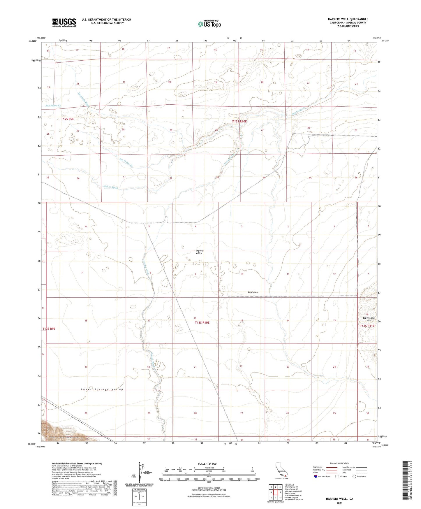 Harpers Well California US Topo Map Image