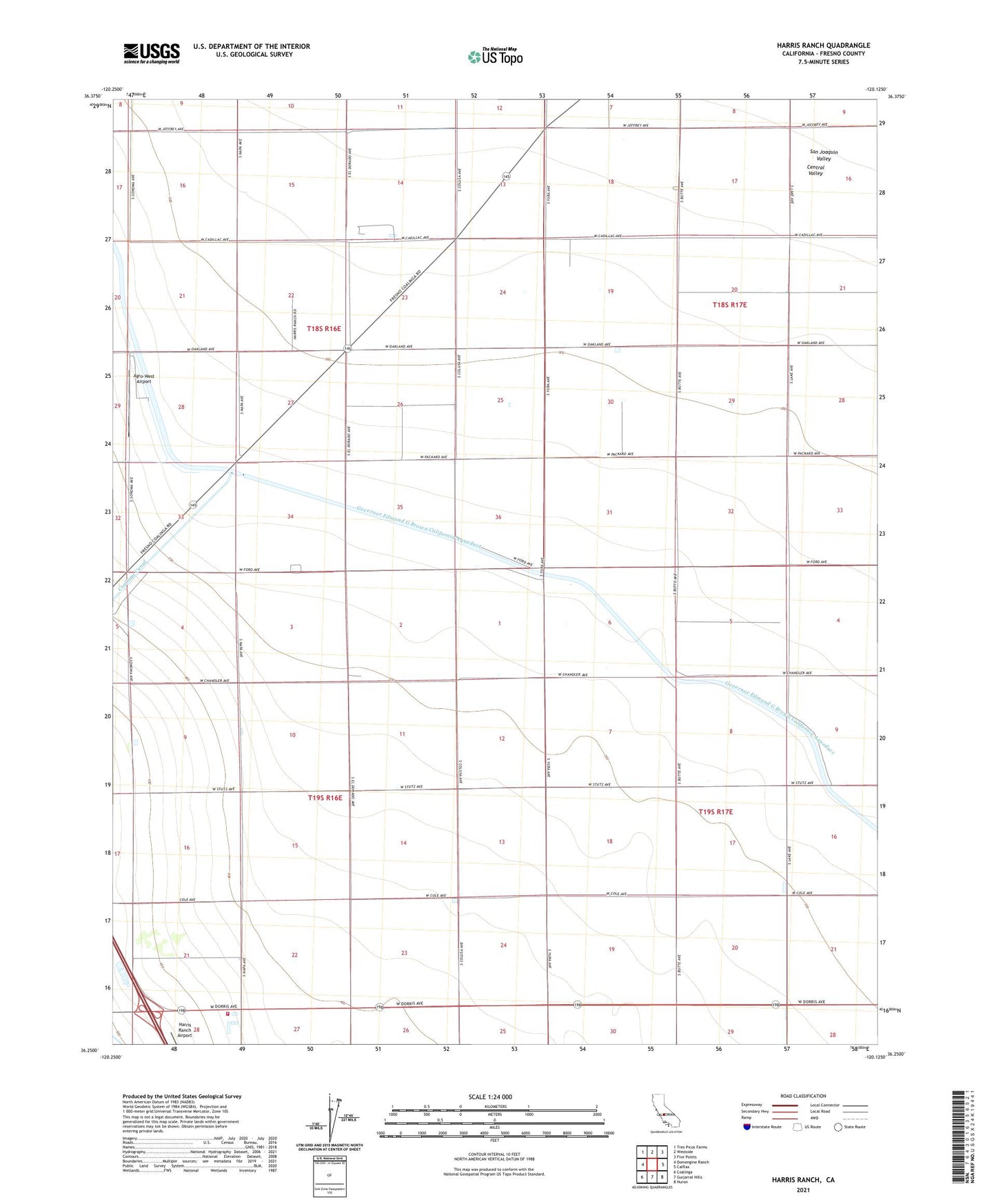 Harris Ranch California US Topo Map Image